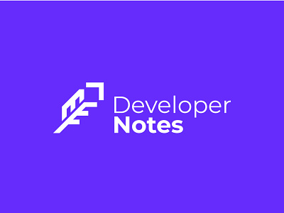 Developer Notes brand branding code codepen coding feather icon logo mark notes pen quill