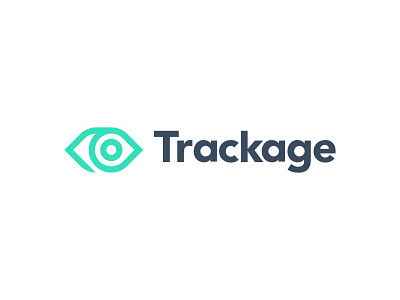 Trackage brand branding delivery eye icon location logistics logo monitoring package pin tracking