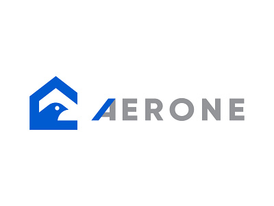 Aerone logo a bird branding house illustration insurance letter logo mark