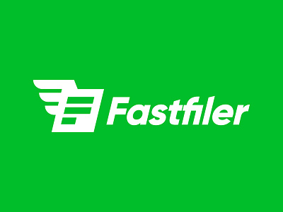 Fastfiler branding f file folder letter logo mark speed wing