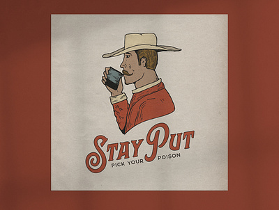 Stay Put Cowboy branding design illustration typography