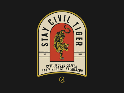 Stay Civil Tiger branding design illustration logo poster vector