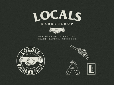 Brand Kit for Locals Barbershop branding design illustration logo typography