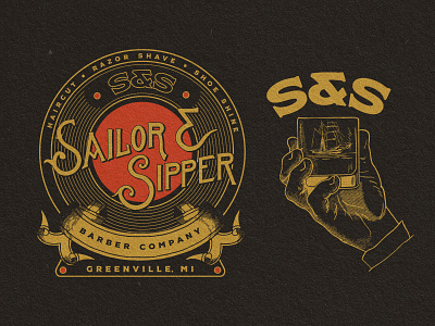 Sailor & Sipper branding design illustration logo poster typography vector