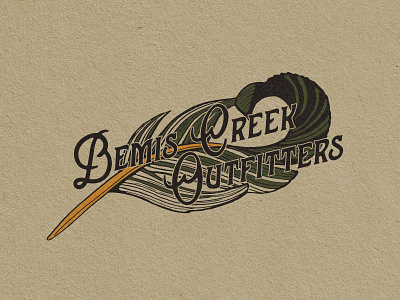 Bemis Creek Outfitters branding design illustration logo poster typography