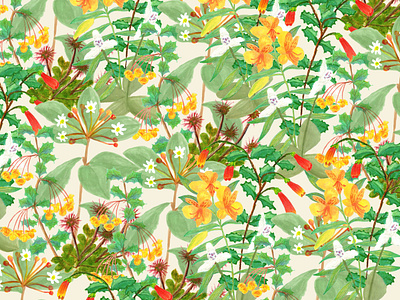 Wildflower Retro Style Pattern