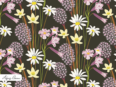 Stripy vintage floral pattern