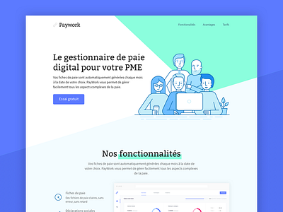 Landing page for a SaaS home landing landing page lapa paywork saas service software startup ui ux