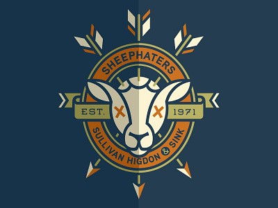 Sheephaters advertising arrows badge banner sheep shs