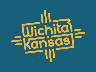 Wichita Kansas kansas monoline type typography vintage wichita