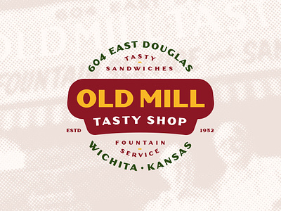 Old Mill Tasty Shop badge diner dogma enclosure type vintage wichita