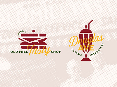 Old Mill Tasty Shop deco diner milkshake sandwich tasty vintage