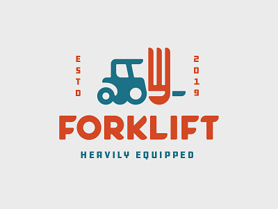 Forklift badge fork forklift industrial typography
