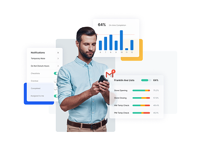 Custom Reporting Delivered to Your Inbox app charts checklist communication composition dashboad diagrams employee engagement gamification gmail homepage design infographic manager notifications report restaurants task management ui webdesign website