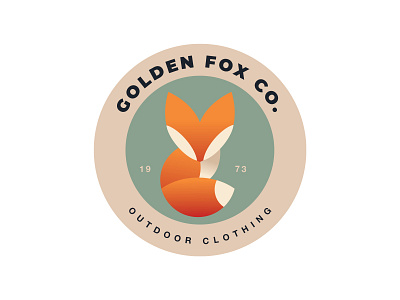 Golden Fox Badge badge clothing editabile fox logo mountain outdoor retro vintage