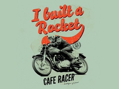 I built a rocket cafe caferacer motorcycle poster racer retro vintage