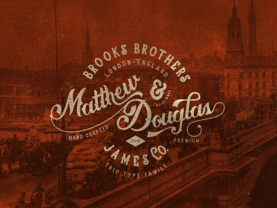 Brooks Brothers Typeface font handmade lettering logo old retro script type typeface vintage