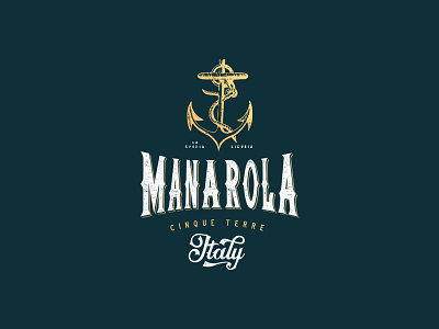 Manarola Logo anchor italy logo manarola retro typeface vintage