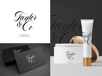 Taylor&Co calligraphy cosmetics cursive flourish font hand logo made script spencerian typeface