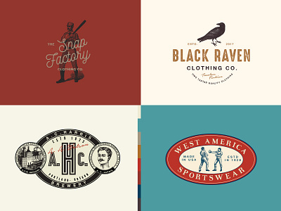 Vintage Logo Templates badge baseball box brewery editable identity logo raven retro templates vintage