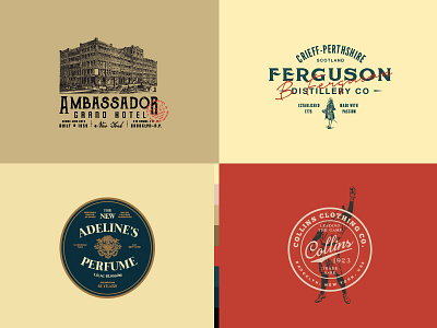 Vintage Logo Templates (vol. 3) badge baseball distillery editable identity logo logos perfume retro templates vintage whiskey