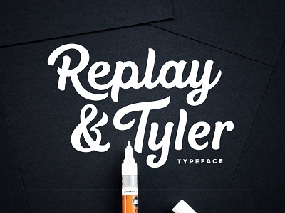 Replay & Tyler Typeface font free handcrafted handmade identity lettering logo logotype marker typeface typography