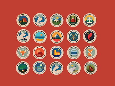 Outdoor Badges advenures badges camps logos mountains outdoor retro travel traveling vector vintage