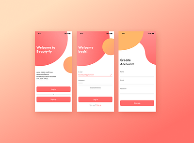 Beauty App Sign in / Sign up account accounts app branding flat login signin signup ui