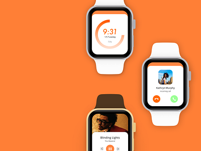 Apple Smart Watch Interface Design app apple apple watch dailyui dailyuichallenge figma flat logo minimal ui uidesign uiux