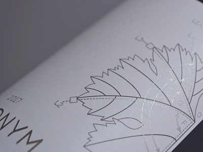 Silver foil detail for Antonym Wine Label