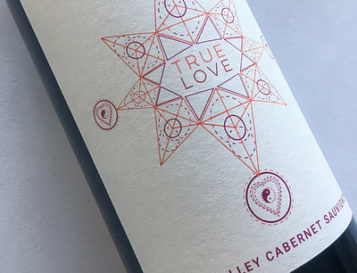True Love Wine Label Package Design illustration judds hill package design sacred geometry wine label yinyang