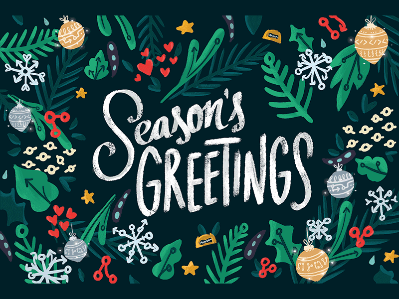 GitHub Holiday E-Card 2017 card ferns github greetings holidays hubot octocat octocons ornaments seasons typography