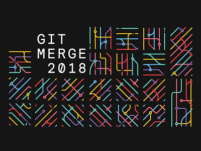 Git Merge 2018 branding conference event git github lines merge pattern