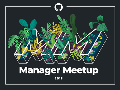Manager meetup branding design event event branding github grow illustration leaves logo nature summit
