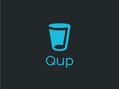 Qup Music App – Logo blue cup hidden logo logo music music note qup water