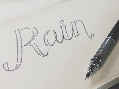 Rain ☂ hand lettering lettering moleskine pencil rain sketch typography