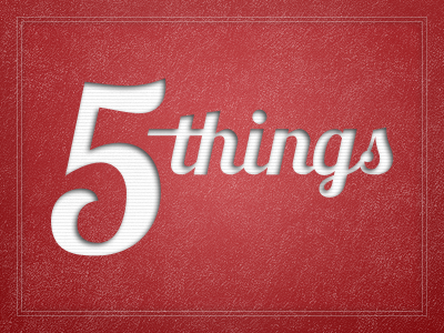 5things logo v1 app lobster font logo red texture