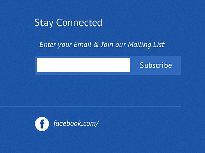 Stay Connected facebook footer form mailing list pt sans subscribe