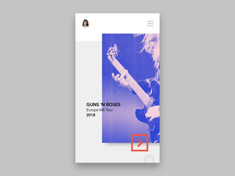 Concert Tour app animation principle uiux user interface music tickets concert interface uidesign concept ui ios