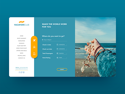 Vacation club Booking Concept blue booking concept ui interface interface design travel ui vacation website
