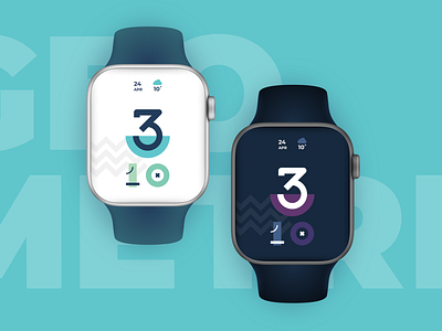 Geometric Apple Watch clock concept apple watch clock concept interface interface design time ui vector watchos