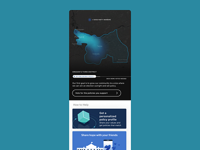 District Progress Page clean data visualization dataviz ethical ios map mapbox minimal non profit ui ux voting web