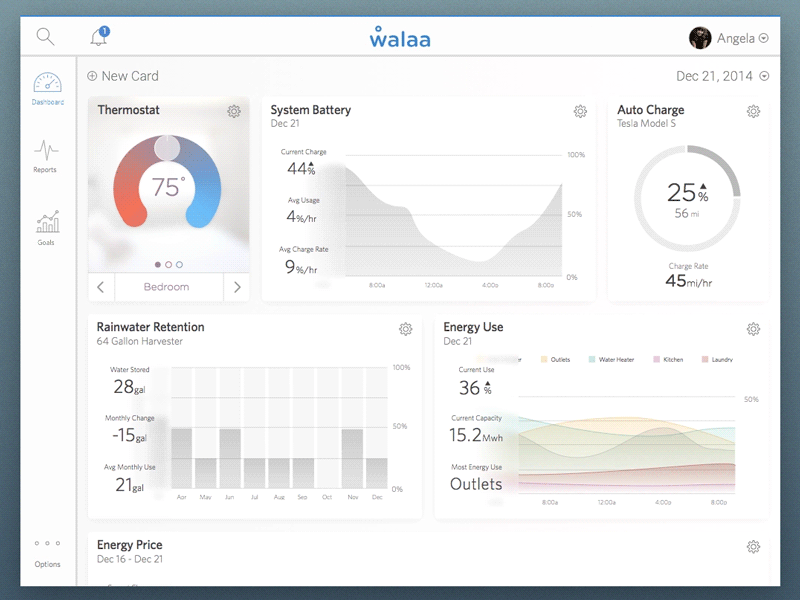 iOS Case Study for Home Energy Management Dashboard app clean data flat ios mockup motion origami quartz thermostat ui ux