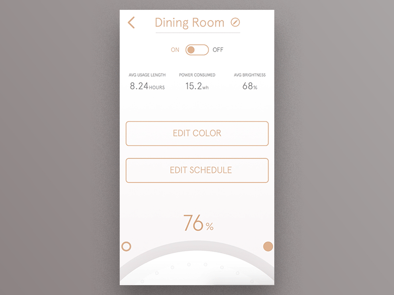 Home Light Manager - Dial Interaction animation app clean dial flat ios mockup motion origami quartz ui