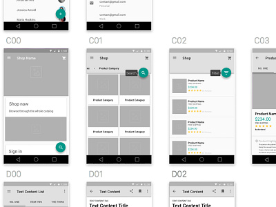 Material Design Wireframe Kit android clean flat free freebie material design sketch ui ux wireframe