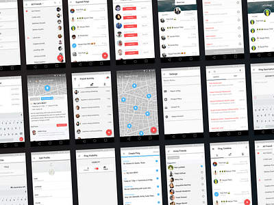 Ping Social Material Design android flat material design sketch ui