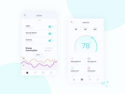 Home App Concept dashboad dashboard design dashboard ui mobile mobile app mobile ui monitor monitoring monitoring dashboard temperature thermostat ui visual design