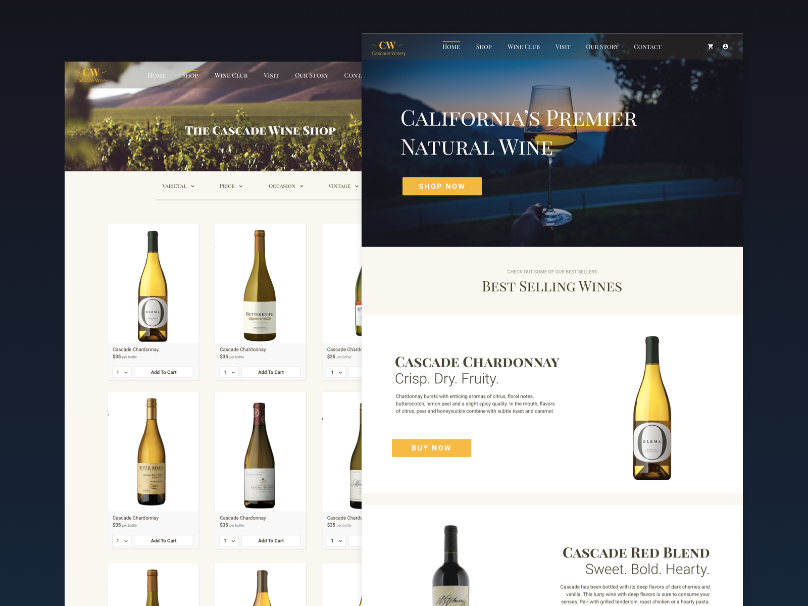 Winery Website Design by Kyle Torres on Dribbble