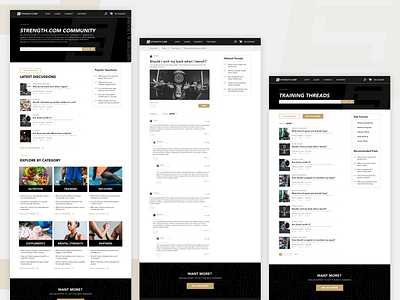 Forum and User Profile Design account community fitness forum profile ui ux webdesign