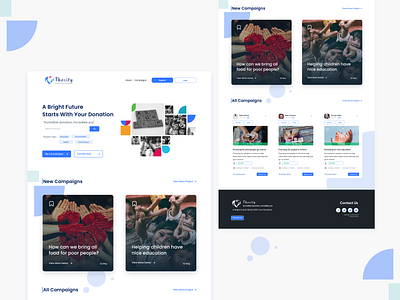 Thority Fundraising and Charity dailyui design designtrends dribbblers landing landingpage ui webdesign website